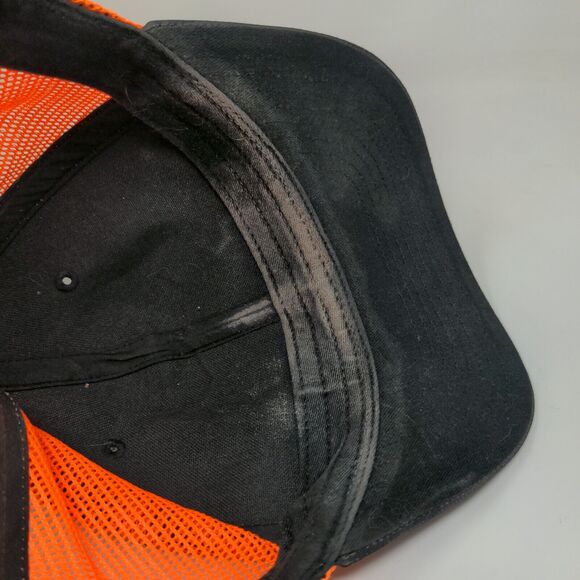 Richardson Men's Snapback Mesh Back Hat Black Orange Imavex Orange Baseball - Picture 7 of 9